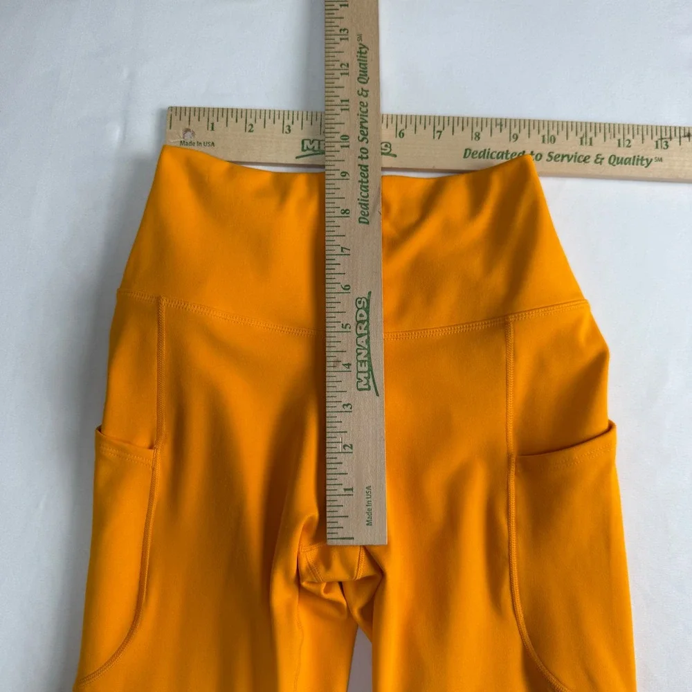 Nike One Dri-FIT Womens High Waisted Leggings Orange Pockets Small‎ Athleisure